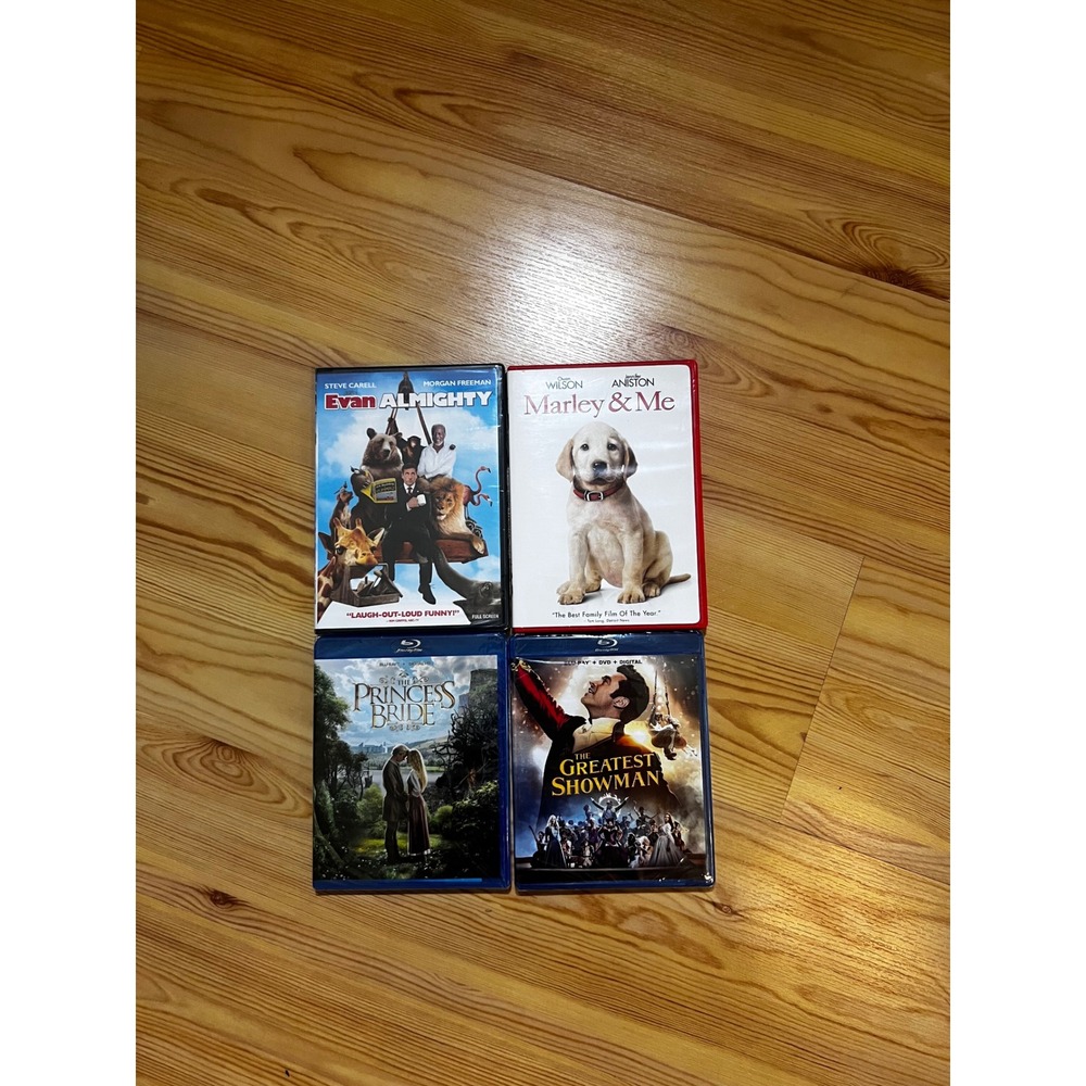 Family Movie Bundle 4 Pack The Greatest Showman Princess Bride Blu-ray DVD New